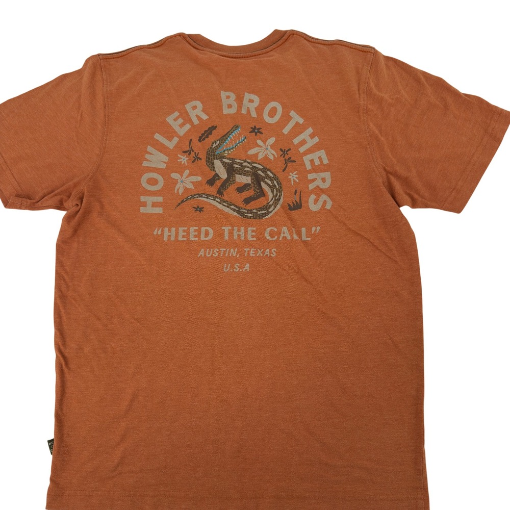 Howler Brothers T-Shirt Women Small Rust Orange Alligator Austin Texas Graphic